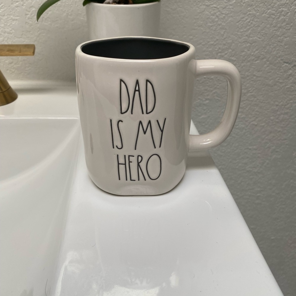 Rae Dunn Dad Is My Hero White Mug